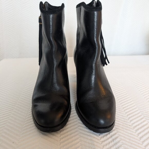 Lauren Ralph Lauren ‘Carah’ Leather Ankle Boots Suede Tassels Size 8 Western - Picture 2 of 11